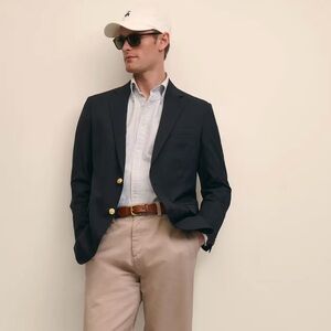 Brooks Brothers Men's Dark Blue Blazer with Gold Buttons